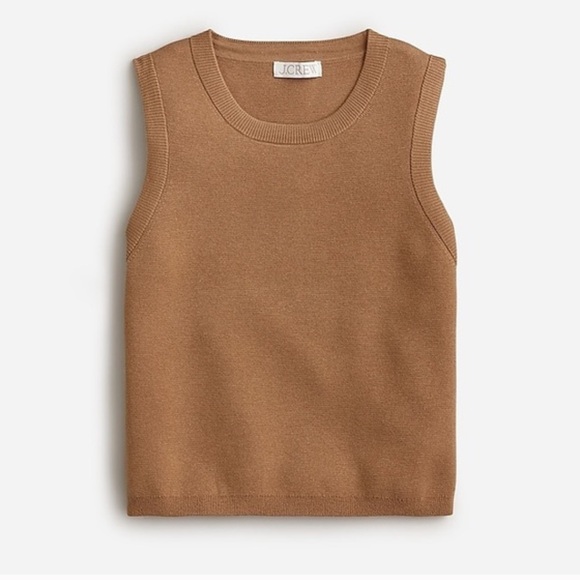 J. Crew Sweaters - J Crew brown tan sleeveless cardigan Sweater size M lyocell blend